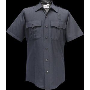 NWT Flying Cross Justice SS Shirt Mens 18.5 LAPD Navy Poly/Wool 57R84